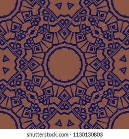 Modern colored seamless lace pattern with abstract geometric flower. Fashion design background for invitation card. illustration.