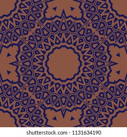 Modern colored seamless lace pattern with abstract geometric flower. Fashion design background for invitation card. illustration.