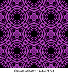 Modern colored seamless lace pattern with abstract geometric flower. Fashion design background for invitation card. illustration.