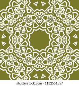 Modern colored seamless lace pattern with abstract geometric flower. Fashion design background for invitation card. illustration.