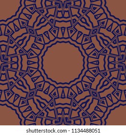Modern colored seamless lace pattern with abstract geometric flower. Fashion design background for invitation card. illustration.