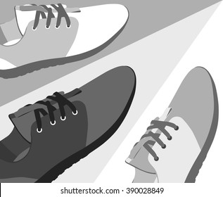 modern colored shoes. vector