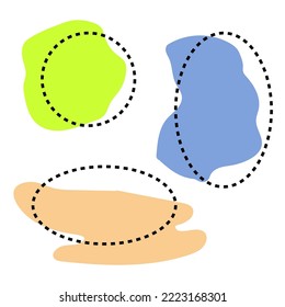 Lugares de colores modernos. Mancha de pincel de tinta. Ilustración vectorial. Imagen de archivo. 