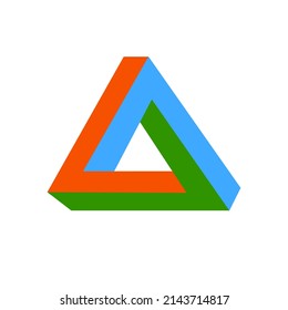 Modern colored triangle. Colorful logotype concept symbol icon. Design element. Vector illustration. stock image. 