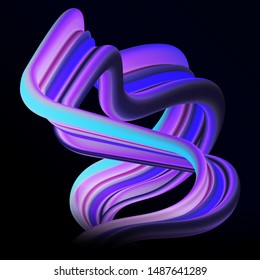 Modern Colorful 3D Flow Dynamic Curved Wave. Light Illuminates the Abstract Wave. Creative Artistic Template for Banner, Card, Flyer, Poster for the Fashion Design. Version Eps10 Vector Illustration