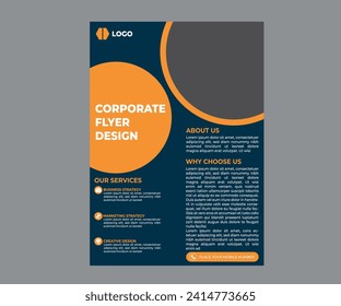 Modern colorful a4 size flyer design. Editable vector file. modern unique business flyer design. 
