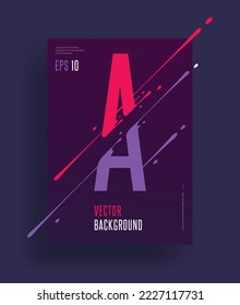 Modern colorful abstract alphabet poster. Dynamic illustration of letter with liquid ink splashes and lines. Vector art design element. Letter A