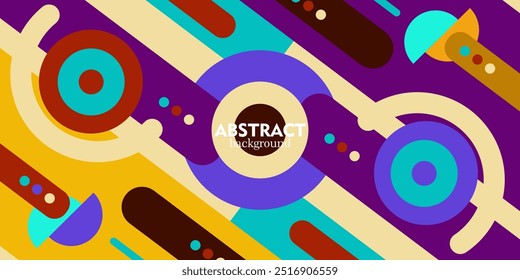 Modern colorful abstract background combination of purple and red colors with circle and square patterns so it looks nice and cool.