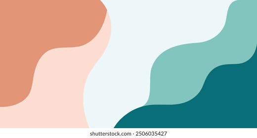 Modern colorful abstract background with dynamic wavy shapes, Minimal flowing wavy background, vector, illustration