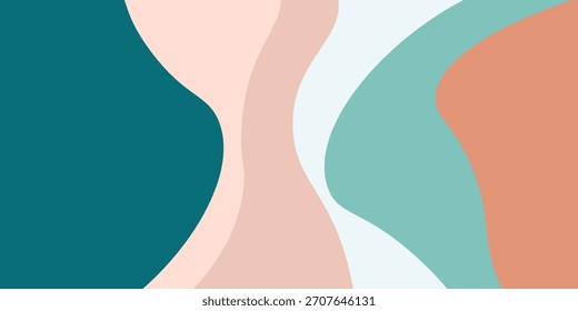 Modern colorful abstract background with dynamic wavy shapes, Minimal flowing wavy background, vector, illustration