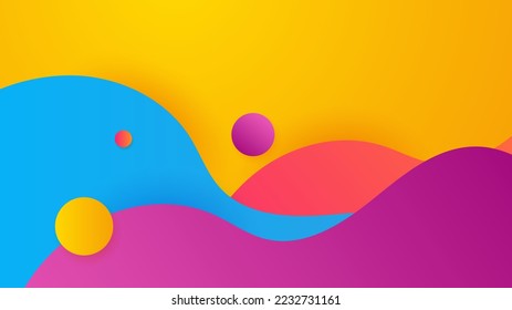 Modern colorful abstract background with geometric shapes, lines and waves