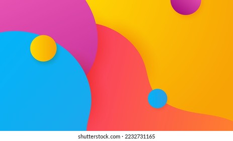 Modern colorful abstract background with geometric shapes, lines and waves