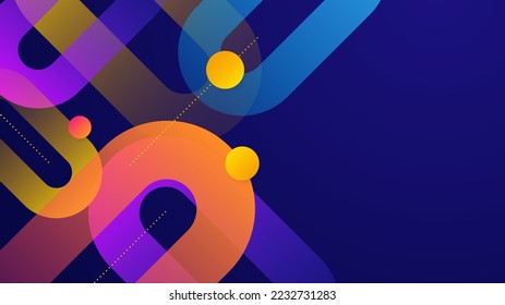 Modern colorful abstract background with geometric shapes, lines and waves