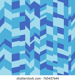Modern colorful abstract background. Seamless pattern with vivid random geometric shapes. Endless texture with generative digital camouflage. Simple urban cybernetic ornament. Element of design.