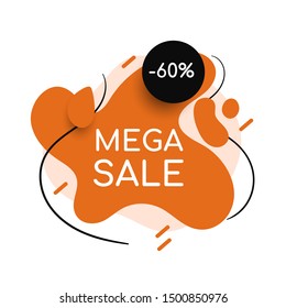 Modern colorful abstract banner. Fluid elements set with text space. Sale, promotion, offer banner for advertisement