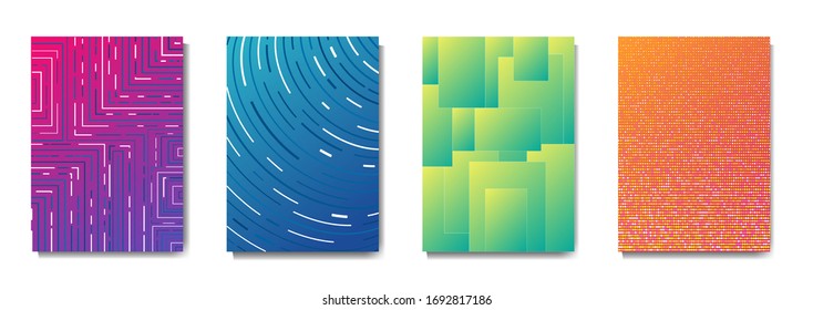 modern colorful abstract cover set with 