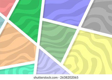 Modern colorful abstract geometric background with simple shapes and subtle wavy patterns. Perfect for web banners, posters, branding, wallpapers, and creative digital design.