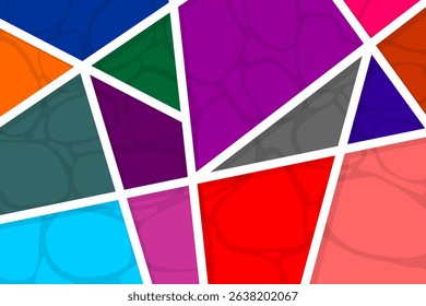 Modern colorful abstract geometric background with simple shapes and subtle wavy patterns. Perfect for web banners, posters, branding, wallpapers, and creative digital design.