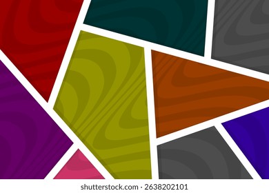 Modern colorful abstract geometric background with simple shapes and subtle wavy patterns. Perfect for web banners, posters, branding, wallpapers, and creative digital design.