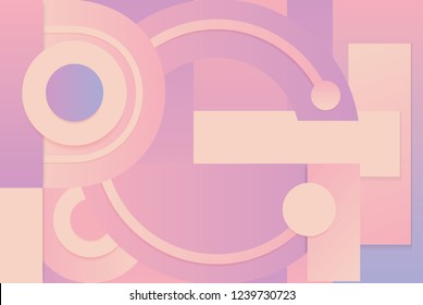 Modern colorful abstract geometric pattern composition in pink, purple and orange gradient color palette