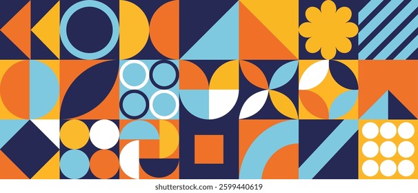 Modern colorful abstract geometric pattern for banner design, card, template, presentation. geometric pattern with editable objects vector stock illustration
