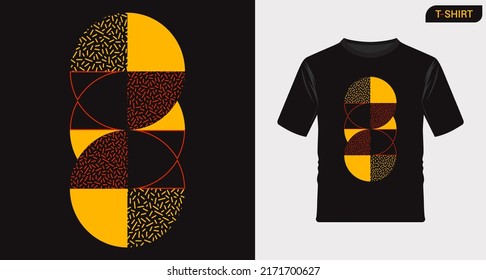 Modern colorful abstract geometric shapes with memphis pattern for t-shirts.Vector Illustration.Suitable for business and printing