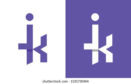 Modern colorful abstract letter JK logo. This logo icon incorporate with two abstract shape in the creative process.
