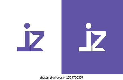 Modern colorful abstract letter JZ logo. This logo icon incorporate with two abstract shape in the creative process.