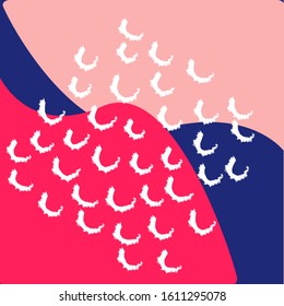 Modern colorful abstract pattern build up from blue,and salmon colors