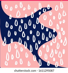 Modern colorful abstract pattern build up from blue,and salmon colors