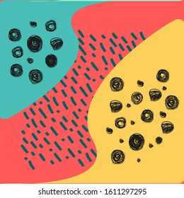 Modern colorful abstract pattern build up yellow, and red colors