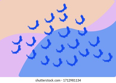 Modern colorful abstract pattern build up from pastel colors