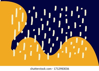 Modern colorful abstract pattern build up from dark blue, yellow colors