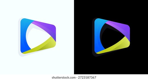 Modernes buntes abstraktes Play-Button-Logo