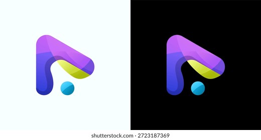 Modernes buntes abstraktes Play-Button-Logo