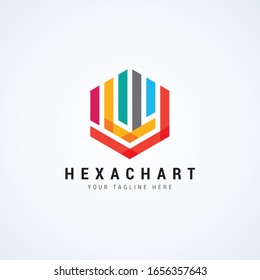 Diseño del logotipo del hexágono abstracto de color moderno