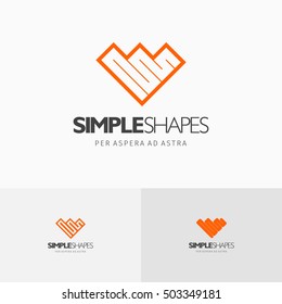 Modern colorful abstract vector logo or element design. Best for identity and logotypes. Simple shape.