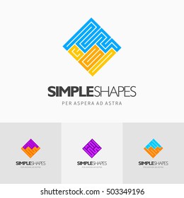 Modern colorful abstract vector logo or element design. Best for identity and logotypes. Simple shape.