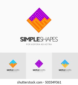 Modern colorful abstract vector logo or element design. Best for identity and logotypes. Simple shape.