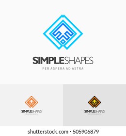 Modern colorful abstract vector logo or element design. Best for identity and logotypes. Simple shape.