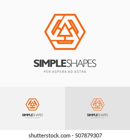 Modern colorful abstract vector logo or element design. Best for identity and logotypes. Simple shape.