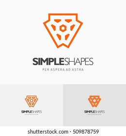 Modern colorful abstract vector logo or element design. Best for identity and logotypes. Simple shape.
