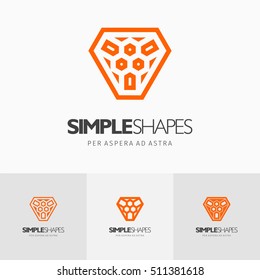 Modern colorful abstract vector logo or element design. Best for identity and logotypes. Simple shape.