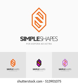 Modern colorful abstract vector logo or element design. Best for identity and logotypes. Simple shape.