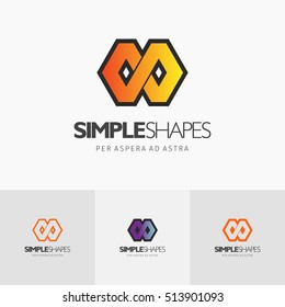 Modern colorful abstract vector logo or element design. Best for identity and logotypes. Simple shape.