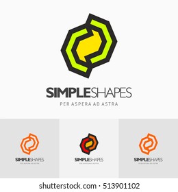 Modern colorful abstract vector logo or element design. Best for identity and logotypes. Simple shape.
