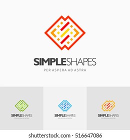Modern colorful abstract vector logo or element design. Best for identity and logotypes. Simple shape.