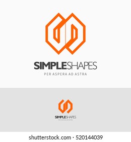 Modern colorful abstract vector logo or element design. Best for identity and logotypes. Simple shape.
