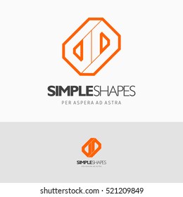 Modern colorful abstract vector logo or element design. Best for identity and logotypes. Simple shape.