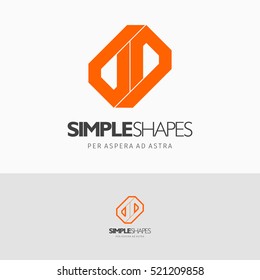 Modern colorful abstract vector logo or element design. Best for identity and logotypes. Simple shape.